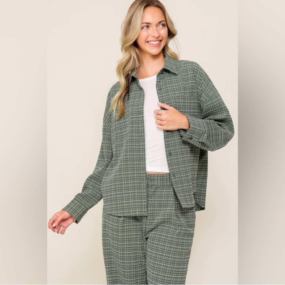 Lumiere Green Plaid Shirt